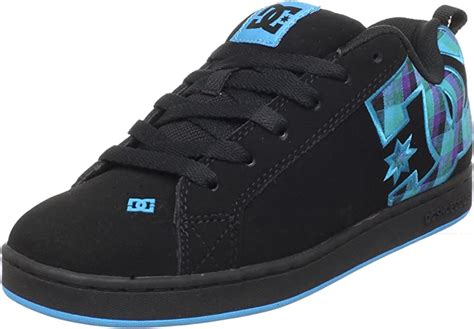 Dc Apparel Womens Trainers Blackturquoiseplaid Uk Shoes And Bags