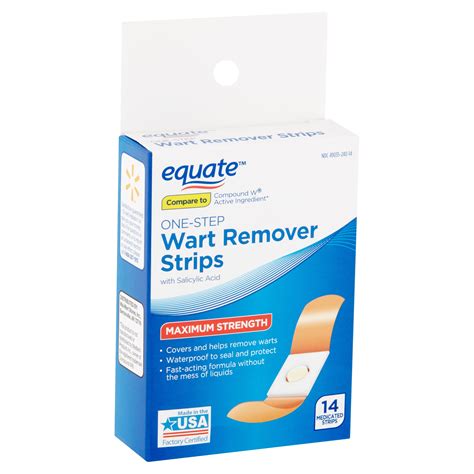 equate maximum strength one step wart remover strips 14 count