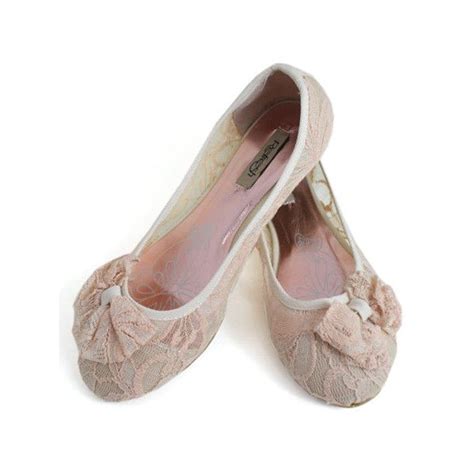pink lace ballet flats with bow 30 found on polyvore bridesmaid flats lace ballet flats
