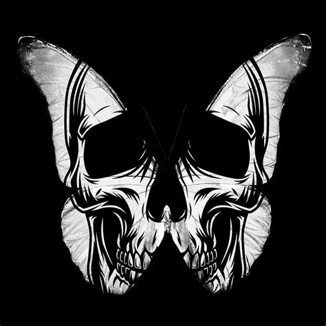 Skull Butterfly Aesthetic Goth Gothic Soft Grunge Painting By Tony