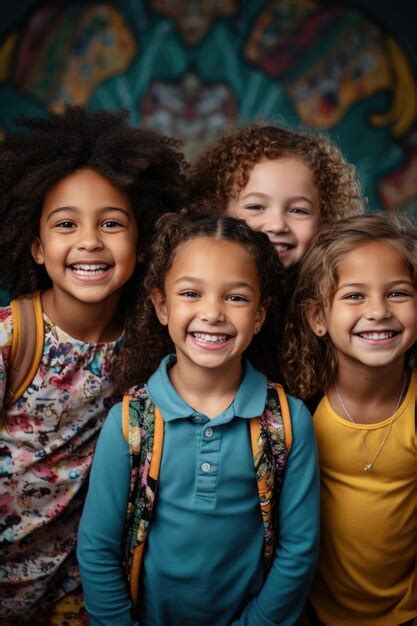 Premium Ai Image Smiling Happy School Children