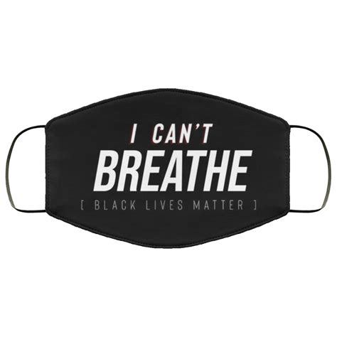 I Cant Breathe Black Lives Matter Face Mask Reusable Washable Rockatee