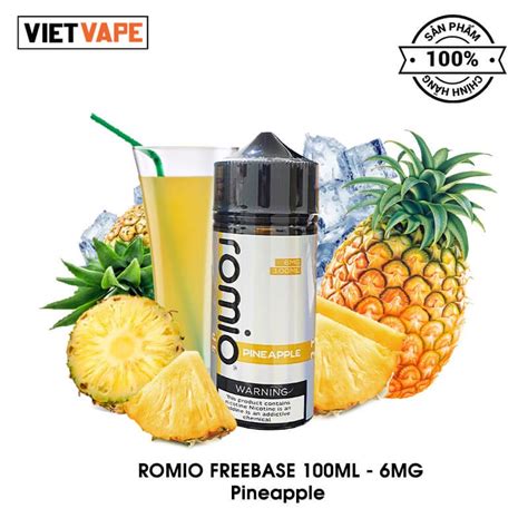 romio pineapple freebase 100ml tinh dầu vape chính hãng