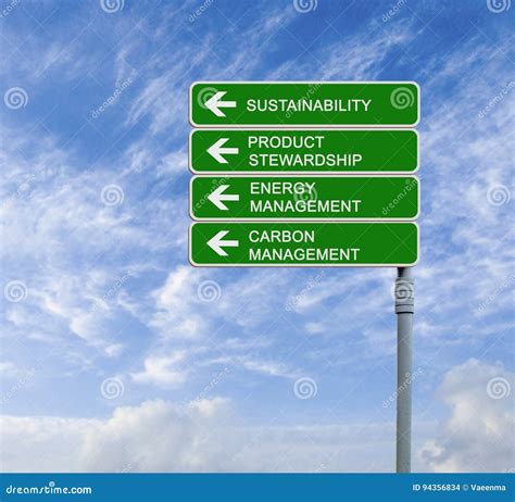 Sustainability Stock Photo Image Of Sign Roadsign Carbon 94356834