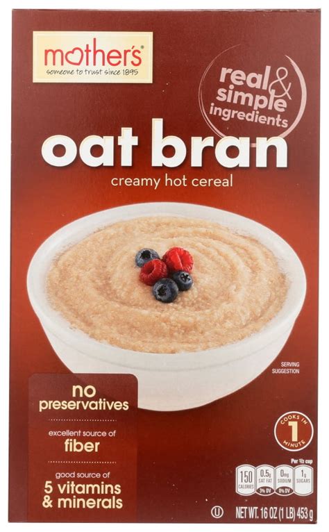 Mothers Creamy Oat Bran Hot Cereal 16 Oz