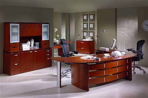 3pc Oval Shape Modern Contemporary Executive Office Desk Set Pf Tec