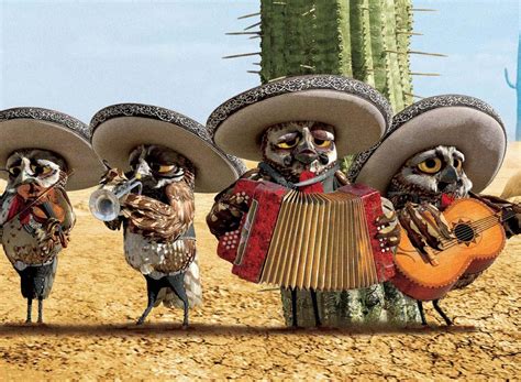 Rango Movie Four Owls In A Band In The Desert