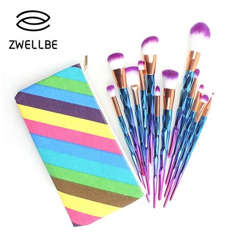 Zwellbe 712pcs Diamond Shape Makeup Brushes Set Beauty Cosmetic