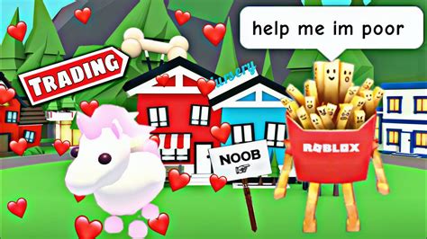 Pretending To Be Poor In Adopt Me L Trading A Nfr Unicorn Will I Get A Good Offer Youtube