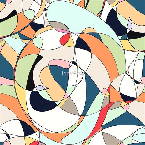 Modern Colorful Abstract Line Art Design By Inovarts Redbubble