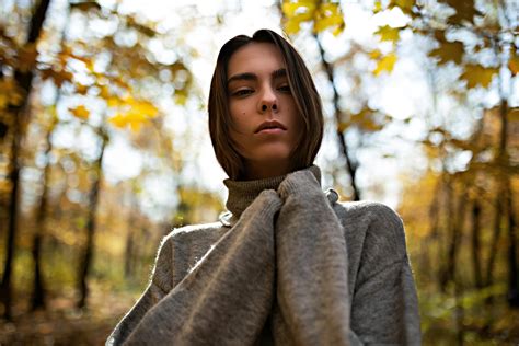 Wallpaper Face Portrait Trees Women Outdoors Sweater Turtlenecks