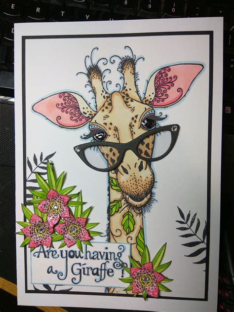 Pink Ink Designs Stamp For This Giraffe Card Giraffe Painting Giraffe