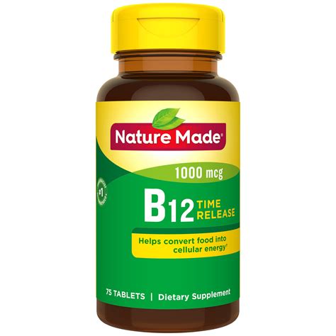 Nature Made Vitamin B12 1000 Mcg Time Release Tablets 75 Count For