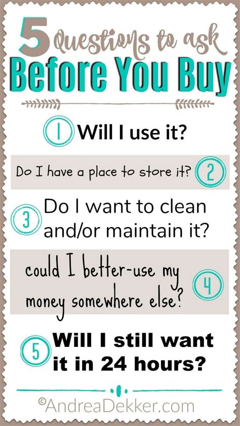 5 Questions To Ask Before You Buy Anything Money Saving Plan Money