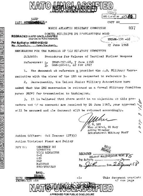 Procedures For Release Of Tactical Nuclear Weapons Nato Archives Online