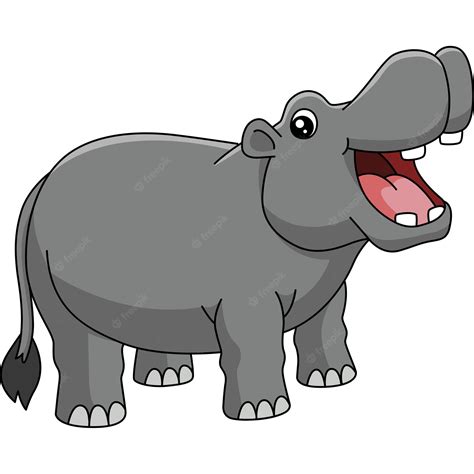 Premium Vector Hippo Cartoon Clipart Vector Illustration