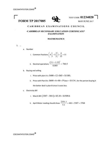 Sample answers for past paper question 6 of csec cxc geography exams. Csec Maths Past Papers With Answers | carfare.me 2019-2020