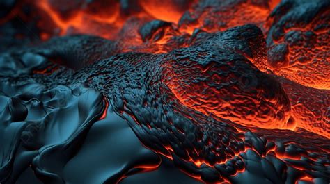 Abstract 3d Render Of Volcanic Rock Background With Cooled Lava