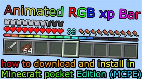 How To Download And Install Animated Rgb Xp Bar Mod In Mcpe Youtube