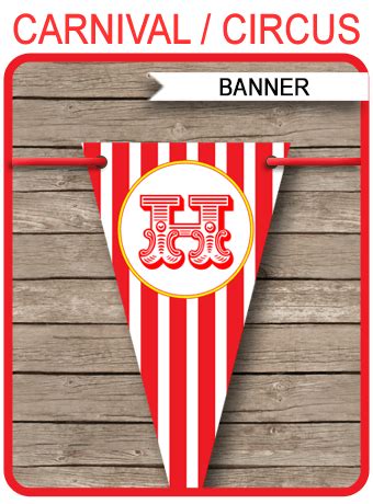 carnival party banner template circus banner editable