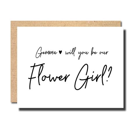 Flower Girl Proposal Card Personalised Flower Girl Will You Etsy Uk