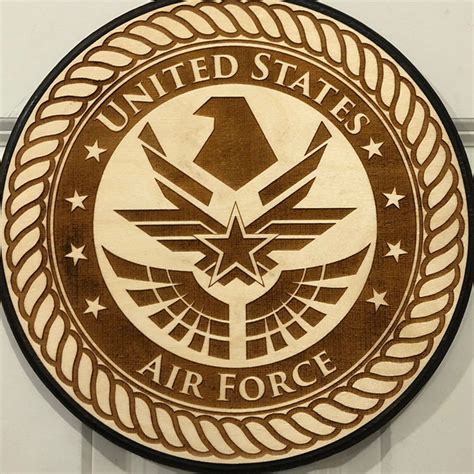 Us Air Force Plaque On A Round Laser Engraved Wood Air Force Etsy