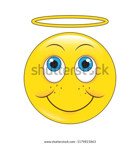 Emoji Angel Face Vector Isolated On Stock Vector Royalty Free 1179815863
