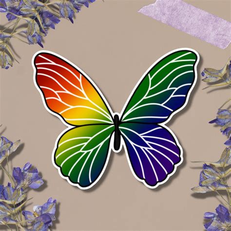 Monarch Butterfly Sticker Pride Sticker Subtle Pride Sticker Rainbow