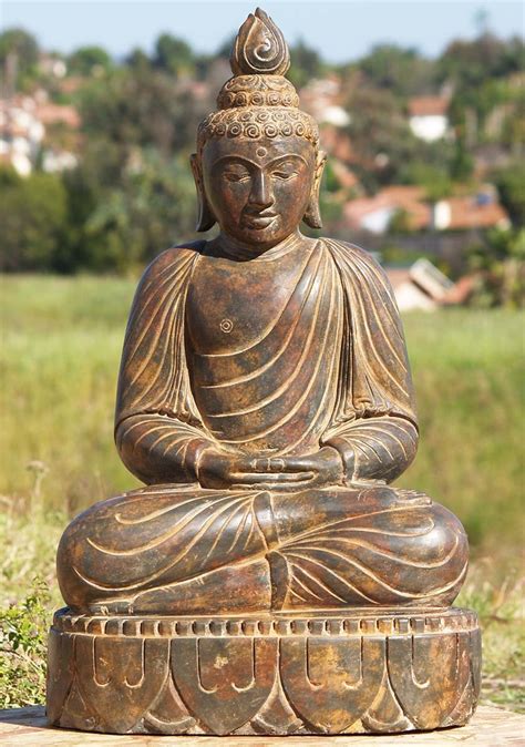 Sold Meditating Garden Buddha Stone Statue 32 83ls49