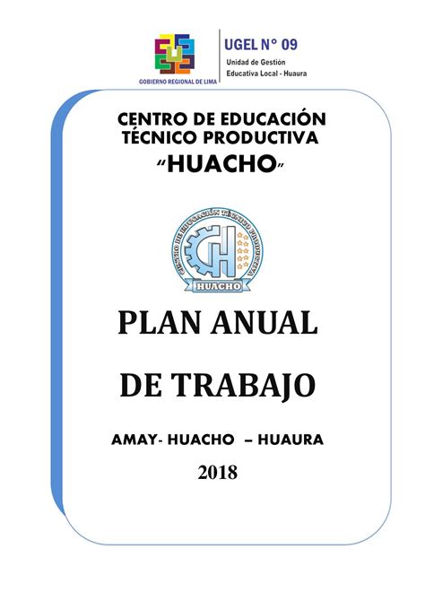 Calaméo Plan Anual De Trabajo 2018 Cetpro Huacho Final