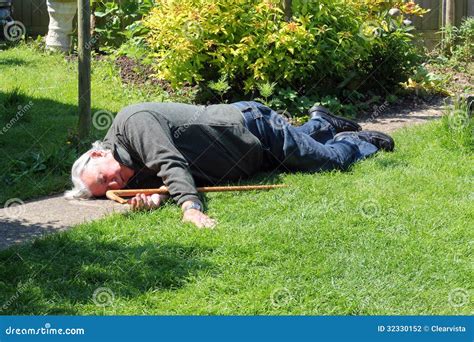 Dead Or Unconscious Elderly Man Lying Down Stock Photo 32330152 Megapixl