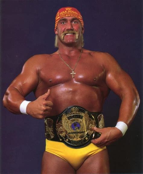 Hulk Hogan With The Wwe Wwf World Heavyweight Championship The Winged