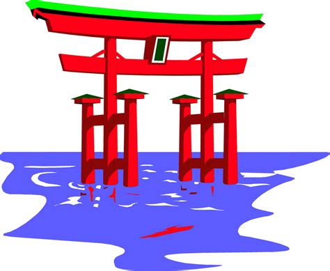 Shinto Shrine Free Stock Photo Illustration Of The Floating Shinto