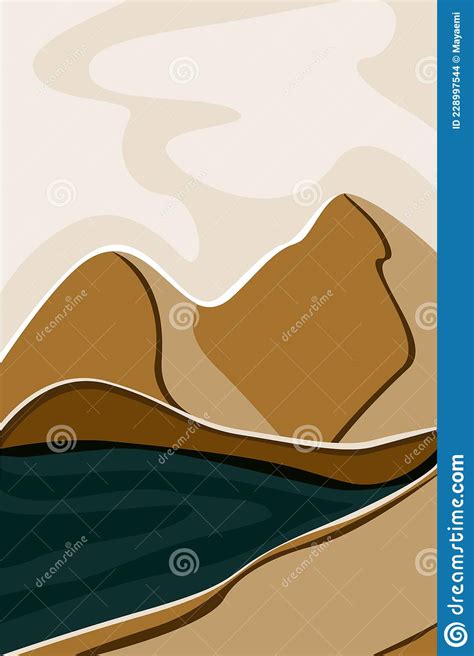 Abstract Nature Sea Sky Sun River Rock Mountain Landscape Poster