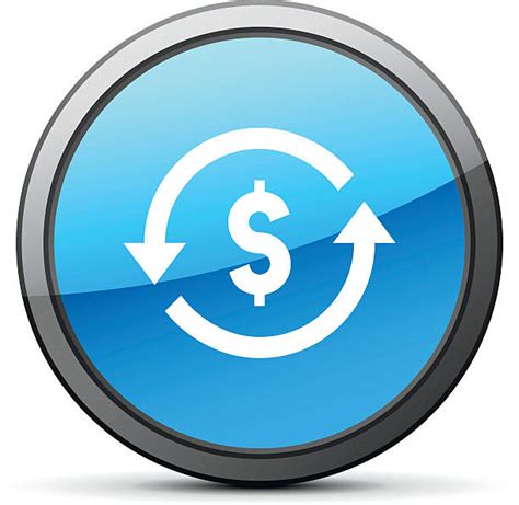 Currency Exchange Icon On White Round Vector Button Illustrations