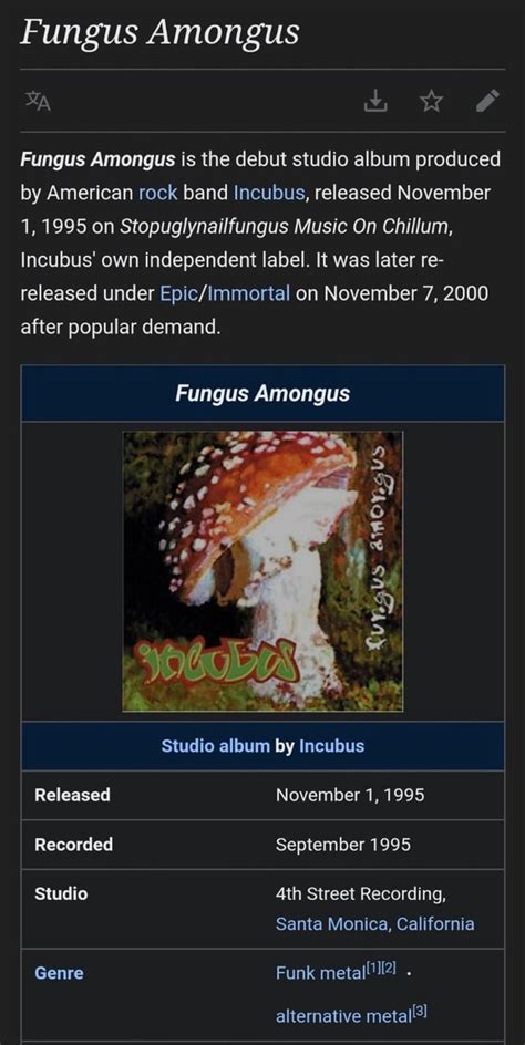 Fungus Amongus Ma Uu Ww And Fungus Amongus Is The Debut Studio Album