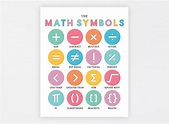 Math Symbols Education Printable Math Kids Homeschool | Etsy