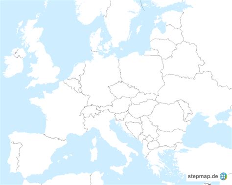 StepMap Europa ohne Beschriftung Landkarte für Deutschland