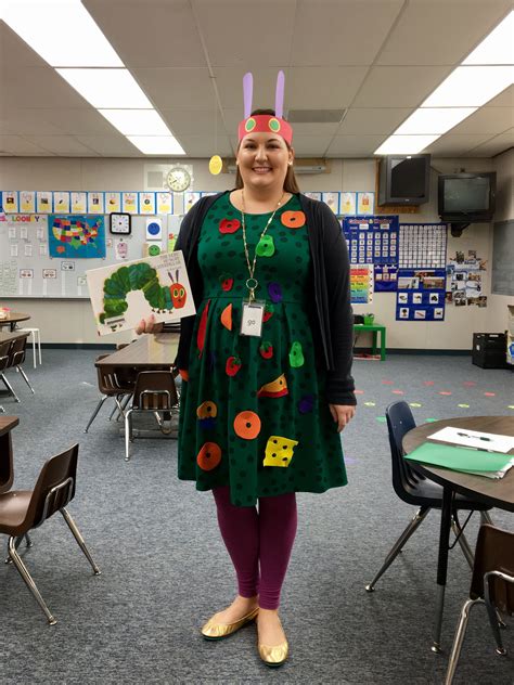 Teacher book character costumes that can be made last minute from normal. Very Hungry Caterpillar costume for Dress Up As A Book ...