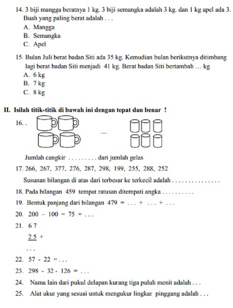 Contoh Soal Matematika Kelas 4 Homecare24