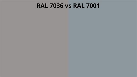 RAL 7036 Vs 7001 RAL Colour Chart UK