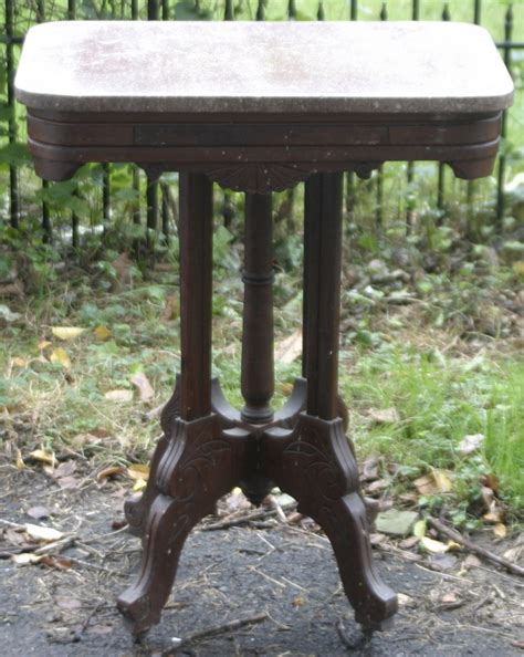 Rectangular Antique Victorian Eastlake Marble Top Table