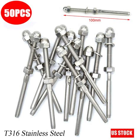 50×t316 Stainless Steel Swage Threaded Tensioner End Fittings 18