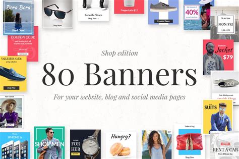 When you are shopping online, first you go to the ____.the first time you use a site you usually have to create an ____ where you give your personal details. 80 Banners - Shop Edition | Creative Photoshop Templates ~ Creative Market