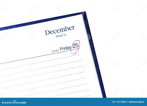 Diary December 25th Stock Image Image Of Date Month 11277883