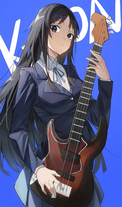 Safebooru 1girl Absurdres Akiyama Mio Bangs Bass Guitar Black Eyes
