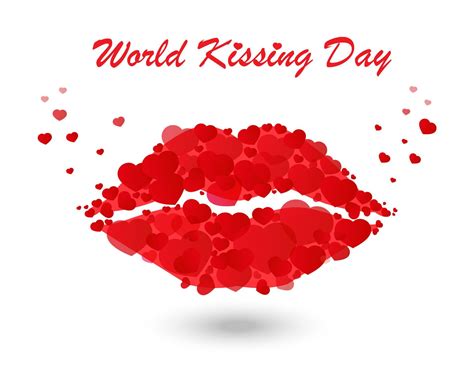 World Kissing Day Lettering In Lips Template For Card Poster Print Vector Art At