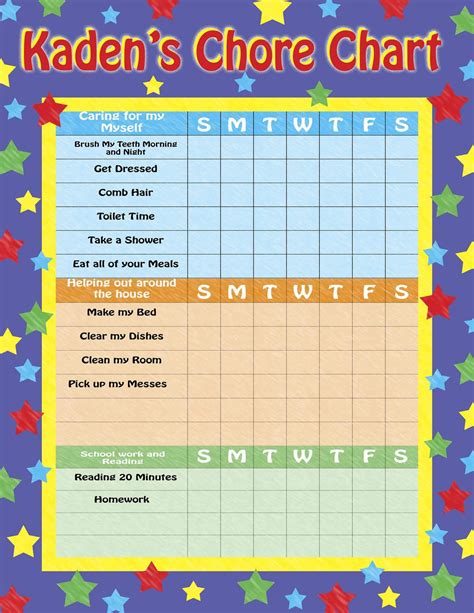 Items Similar To Custom Child Chore Chart Print At Home On Etsy