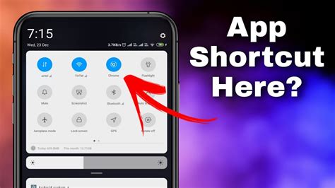 How To Add Application Shortcut In Android Notification Panel Youtube