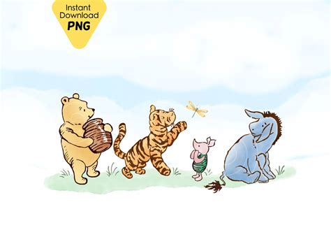 Winnie The Pooh Clipart Piglet Eeyore Tigger Images Balloon Etsy In